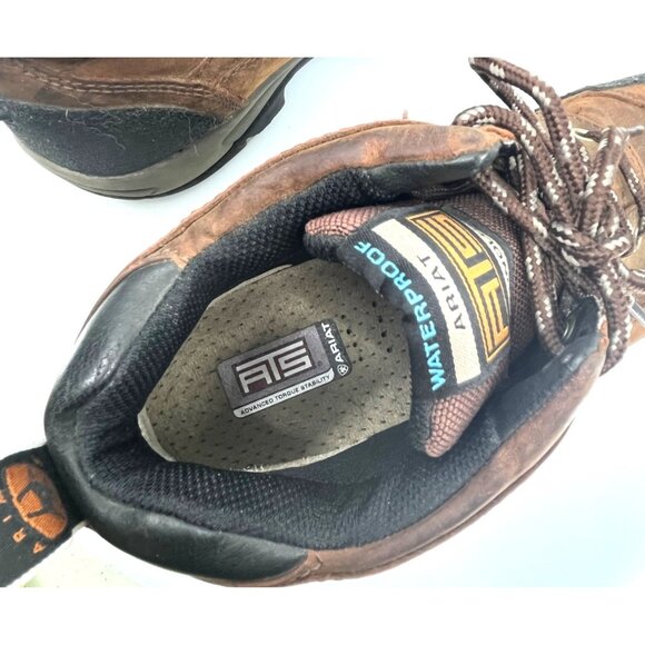 Women’s Waterproof Hiking Outdoor Brown Leather ARIAT Boots 9B - Picture 4 of 16